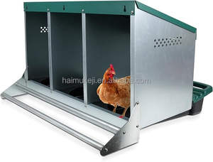 Nichoir à 4 compartiments à déploiement inversé <span class=keywords><strong>pour</strong></span> poulets Nichoir de poulailler robuste avec perchoir en fer - Product Image 6