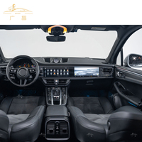 Autoradio Android avec double écran GPS DSP RGB, écran tactile grand format, montage sur tableau de bord, caméra de recul pour Macan, conduite à gauche