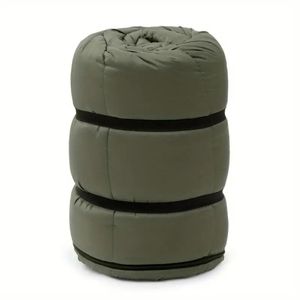 ถุงนอนน้ำหนักเบา, ถุงนอนสำหรับผู้ใหญ่กลางแจ้งถุงนอนขนเป็ดสีขาวลายพรางสีเขียวทหาร - Product Image 4