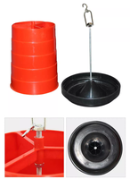 Mangeoire automatique pour poulets rouge et noire de 15 kg, suspendable, anti-gaspillage, pour élevage de poulets