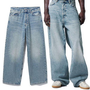 Jeans Personalizados al por Mayor, Fabricantes de Jeans Holgados de Estilo Hip Hop, Jeans Casuales Lavados de Alta Calidad para Hombre - Product Image 1