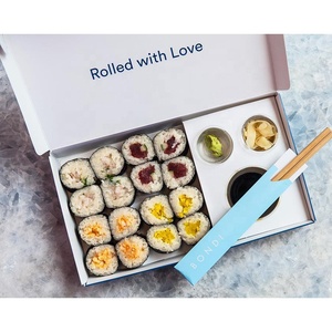 Eco Friendly restaurante de lujo para llevar de color personalizado Sushi Box <span class=keywords><strong>Cake</strong></span> Donut Cookie Brownie cajas de embalaje de papel con inserciones - Product Image 3