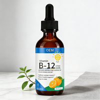 Complément alimentaire liquide de vitamine B12 à absorption rapide 500 mcg, stimulant énergétique, soutien immunitaire à base de plantes, complexe de vitamines et de minéraux