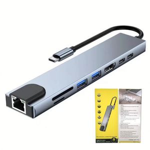 Cheap Price 4K HDTV <b>Hub</b> Type C Adapter 8 In 1 <b>USB</b>-C Adapter Cable Data Transfer Charging Station - Product Image 6