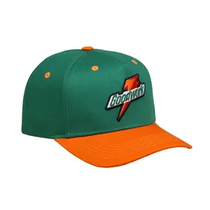 Sıcak satış yeni tasarım 5 Panel pamuk Unisex özel Logo işlemeli spor beyzbol şapkası