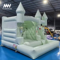 Château gonflable de mariage avec toboggan et piscine à balles, maison de rebond en PVC, taille personnalisée, installation facile pour une utilisation en extérieur, adultes et enfants