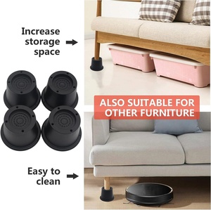 Lot de 4 rehausseurs de meubles empilables en PP de 2 pouces, patins anti-vibration pour machine à laver, lit, armoire, pieds réglables en hauteur et antidérapants - Product Image 3