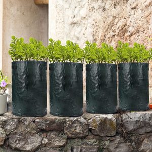 DD1503 Pots en tissu aérés, sacs de plantation robustes pour légumes, tomates, fruits, jardin, sacs de culture de pommes de terre avec rabat et poignées - Product Image 3
