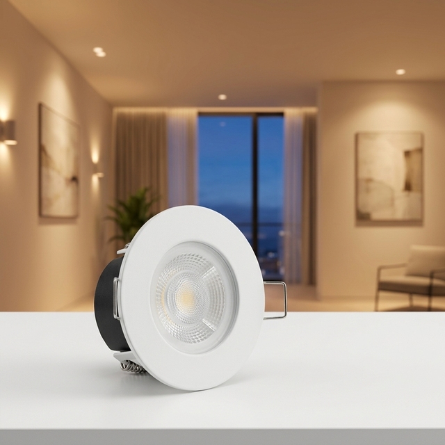 Vertex 4W 6W Ultra-Slim LED Recessed Embedded Ceiling Lights 3CCT Dimmable Downlights IP65 Waterproof Press Steel 60 Beam Fire