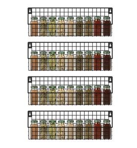 Scaffale di stoccaggio del condimento del supporto della parete di 4 livelli all'ingrosso, organizzatore metallico degli scaffali del barattolo della spezia d'attaccatura della <span class=keywords><strong>cucina</strong></span> - Product Image 2
