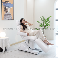 Table de massage électrique pliable en cuir à 3 sections, design moderne, réglage des pieds et du dossier, éponge haute densité, métal