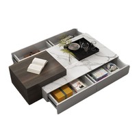 Table basse élévatrice de luxe en bois massif, style minimaliste moderne, pour optimisation de l'espace domestique, salon, bureau à domicile, villa et usage extérieur