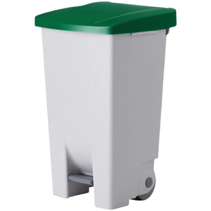 Cestino per rifiuti con pedale e coperchio verde da 80 litri per uso interno ed esterno - Product Image 2