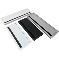 Cache-câbles rectangulaire en aluminium à fermeture douce pour bureau à domicile, avec brosse intégrée pour la gestion des câbles de bureau