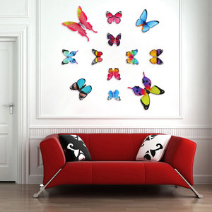 NX colorato PVC impermeabile simulazione farfalla 3d Stereon carta da parati adesivi adesivi per la stanza delle nozze decorazione della casa - Product Image 1