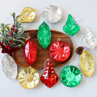 Ornements en acrylique facetté de grande taille, pendentifs en diamant colorés pour la décoration de l'arbre de Noël et des fêtes
