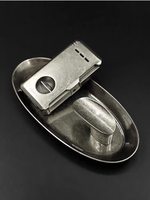 Cendrier à cigares vintage en métal, repose-cigare unique, plat ovale en laiton antique, bronze et étain
