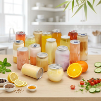 Bouteilles et canettes en plastique PET de qualité alimentaire de 330 ml et 500 ml, vides, avec couvercles et ouverture facile à languette