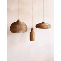 Neuer Artikel Gewebter Rattan-Lampen schirm Umwelt freundliche Rattan-Decken leuchte Böhmische Pendel leuchte für Wohn-und Restaurant dekor