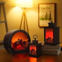 Linternas LED Decorativas Portátiles sin Llama, Luz de Chimenea con Efecto de Llama de Simulación LED, Interruptor Táctil para Decoración Navideña