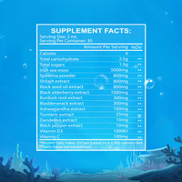 Gouttes liquides de mousse de mer premium, huile de nigelle, mousse de mer irlandaise avec racine de bardane et fucus pour stimuler l'immunité