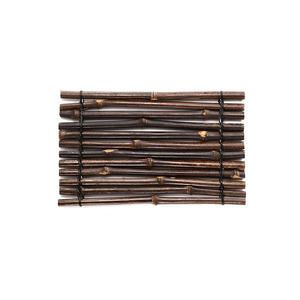 Bandeja de té de bambú hecha a mano, tapete rectangular aislante del calor para preparación en seco, soporte para tetera, tapetes, almohadillas, estilo de diseño oriental - Product Image 3