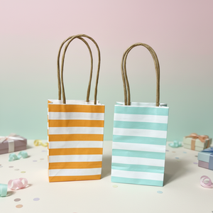 Petit sac cadeau en papier kraft recyclé avec poignée longue, impression offset pour bonbons, biscuits, cadeaux de fête et bonbonnières - Product Image 4