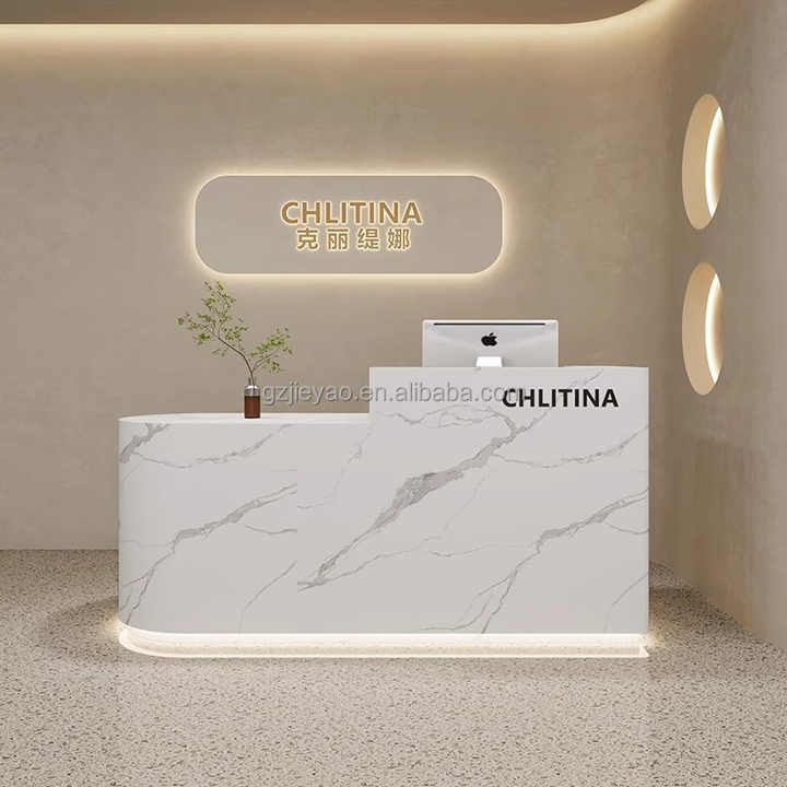 Factory Custom Reception Desk Dimensions with Storage Front Desk Reception Counter for Gym