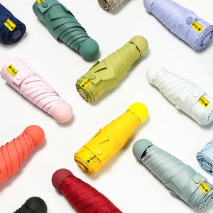 Mini-parapluie de poche 5 pliants bon marché en gros avec protection solaire à commande manuelle et étui EVA pour cadeaux - Product Image 1