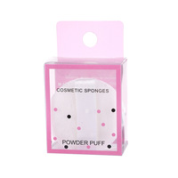 Mini boîte de rangement indépendante en PVC pour 2 éponges de maquillage en forme de coussin, 1 éponge de maquillage en peluche, éponge cosmétique mignonne, macaron