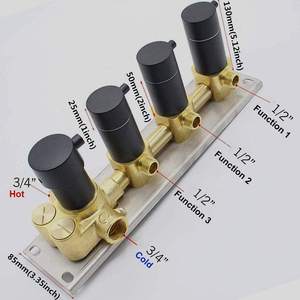 Système de <span class=keywords><strong>douche</strong></span> thermostatique noir à <span class=keywords><strong>LED</strong></span>, gouttelettes de corps, <span class=keywords><strong>douche</strong></span>, noir, 16 pouces - Product Image 4