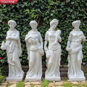 Sculpture de jardin <span class=keywords><strong>en</strong></span> <span class=keywords><strong>pierre</strong></span> naturelle grandeur nature <span class=keywords><strong>statue</strong></span> <span class=keywords><strong>en</strong></span> marbre de déesse quatre saisons - Product Image 4