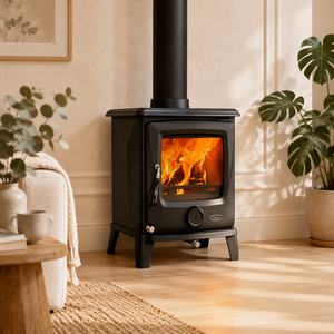 Estufa de Leña de Hierro Fundido Reforzado, Chimenea Independiente para Interiores - Product Image 6
