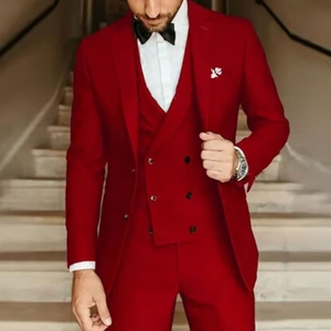 Semplice <span class=keywords><strong>smoking</strong></span> Party Slim abito Casual giacca pantaloni da <span class=keywords><strong>uomo</strong></span> 3 pezzi Set Sehe Fashionbisou - Product Image 6