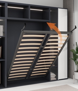 Letto a Scomparsa Verticale Moderno Pieghevole Salvaspazio con Struttura in Metallo Letto a Muro Richiudibile - Product Image 6