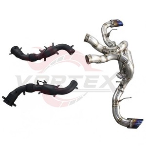 Échappement complet Vortex SS304 avec valves et downpipes, embouts bleus brûlés pour McLaren 570S 540C 570GT 3.8T V8 – Kit de performance Bolt-On - Product Image 4