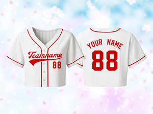 Maillot de baseball personnalisé pour femme avec paillettes et sequins, brodé, scintillant, court, pour soirée - Product Image 1