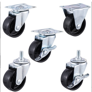 2 İnç Kauçuk Tekerlek Dolu Tekerlekler Yedek Mobilya Döner Tekerleği 50mm Rulmansız Endüstriyel Tekerlek Yan Frenli - Product Image 1