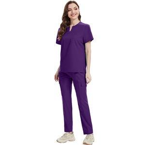 Uniformes médicos 42336 para mujer y hombre, conjunto de blusa y pantalón con bolsillos, uniforme de trabajo unisex. - Product Image 2