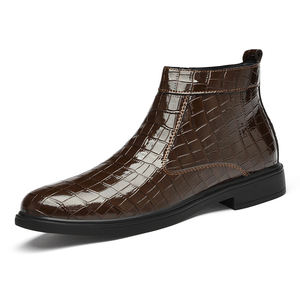 <span class=keywords><strong>Botas</strong></span> Chelsea de Cuero de Marca, <span class=keywords><strong>Botas</strong></span> Formales <span class=keywords><strong>Italianas</strong></span> de Diseñador, <span class=keywords><strong>Botas</strong></span> de Tobillo Casuales de Negocios para Hombre, Zapatos Formales para Hombre - Product Image 3