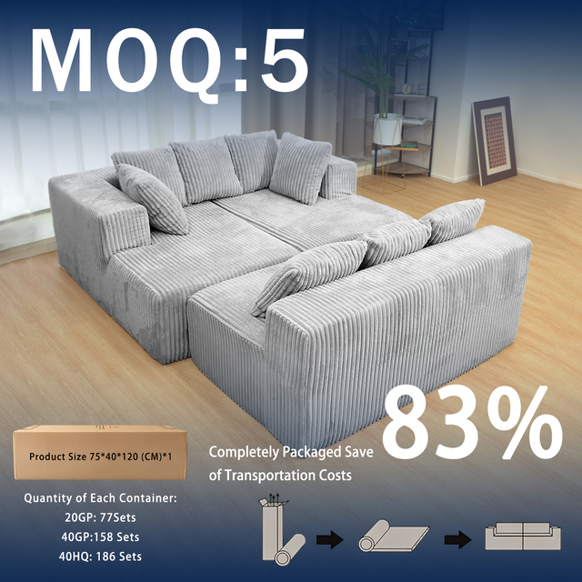 3 Seater Vacuum Compressed Couch Bubble Design High Resilience Sponge Easy Unboxing Contemporary Living Room Sofa