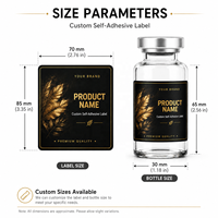 Autocollants personnalisés pour flacons de médicaments, en acrylique noir et or, résistants à la chaleur, imperméables, écologiques, adhésifs simple face, épaisseur 0,1 mm