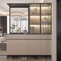 Meuble à chaussures d'entrée en bois massif, style moderne et simple, réglable, avec cloison intégrée, pour salon et maison