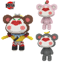 Vente en gros de blocs de construction mignons en forme d'animaux, singe, gorille, dessin animé, 3D, bricolage, jouet éducatif, assemblage créatif, décoration de salon, cadeau pour la maison