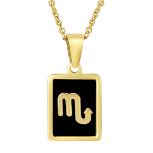 Zogxin <b>Constellation</b> Pendant <b>Necklace</b> 18K Gold Plated Black Inlay For Women Fashionable Daily Wear Gift Jewelry - Product Image 5