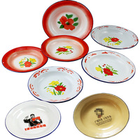 Produits Senny très bon marché, assiette en émail céramique, vaisselle en émail, assiette plate de 18 cm, assiette plate de 20 cm en émail