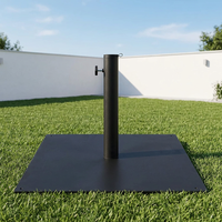 Support de parasol extérieur personnalisé JH-Mech avec ancrage pour terrasse, bouton de fixation sécurisé anti-rayures en acier carbone noir