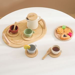 New Arrival Factory Baby Wooden Afternoon Tea Set Dessert Kitchen Toy Early Educational Pretend Play Toys for Kids Boys Girls - Product Image 4