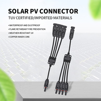 Y 형 구리 태양열 PV 분기 케이블 커넥터 1000V DC 30A IP67 수/수 1-4 방향 병렬 어댑터 전원 응용 프로그램