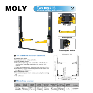 Sollevatore Idraulico Automobilistico MOLISPEED da 4 Tonnellate per Officine di Riparazione e Assistenza Veicoli, Sollevatore Auto a 2 Colonne - Product Image 4